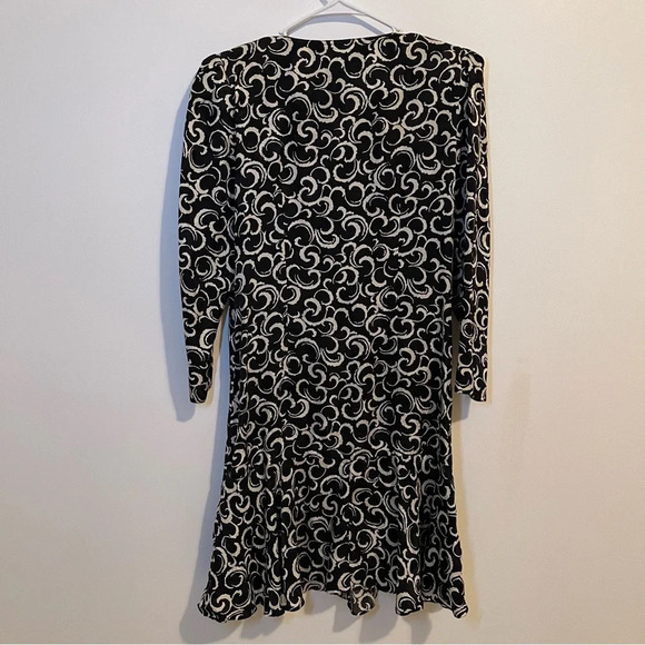 Vintage Maggie London Jeannene Booher Silk Dress Black Double Breast padded 12 - Picture 8 of 11